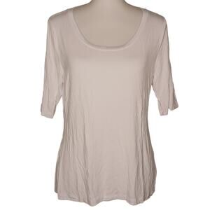 Bodycode Scoop Neck Half Sleeve Classic T-shirt Ballet Tee White Large